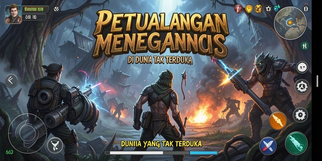 Screenshot gameplay 66D yang menggambarkan aksi petualangan seru.