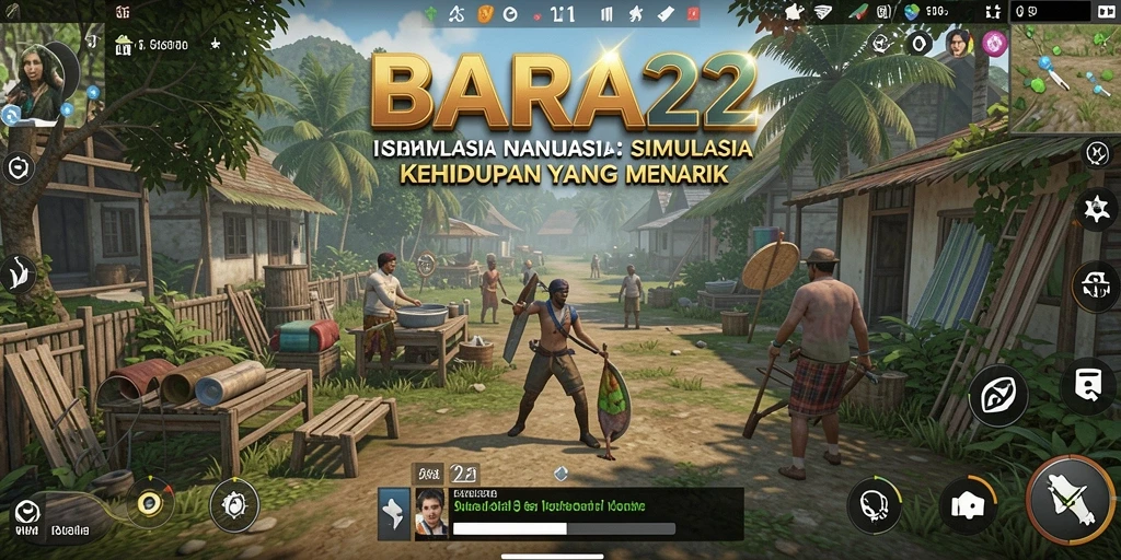 Tampilan gameplay BARA22 dengan interaksi karakter yang dinamis.