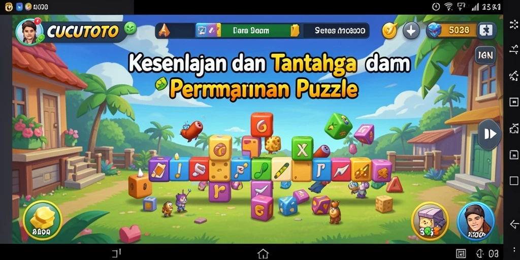 Screenshot gameplay CUCUTOTO yang menampilkan tantangan puzzle seru.