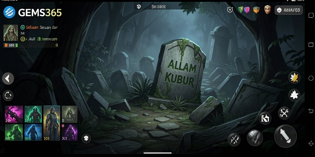 Screenshot menampilkan gameplay menegangkan dalam kegelapan.