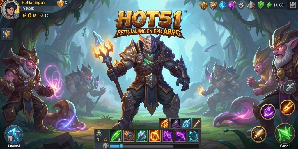 Tangkapan layar HOT51 menampilkan aksen pertarungan epik dalam arena ARPG.