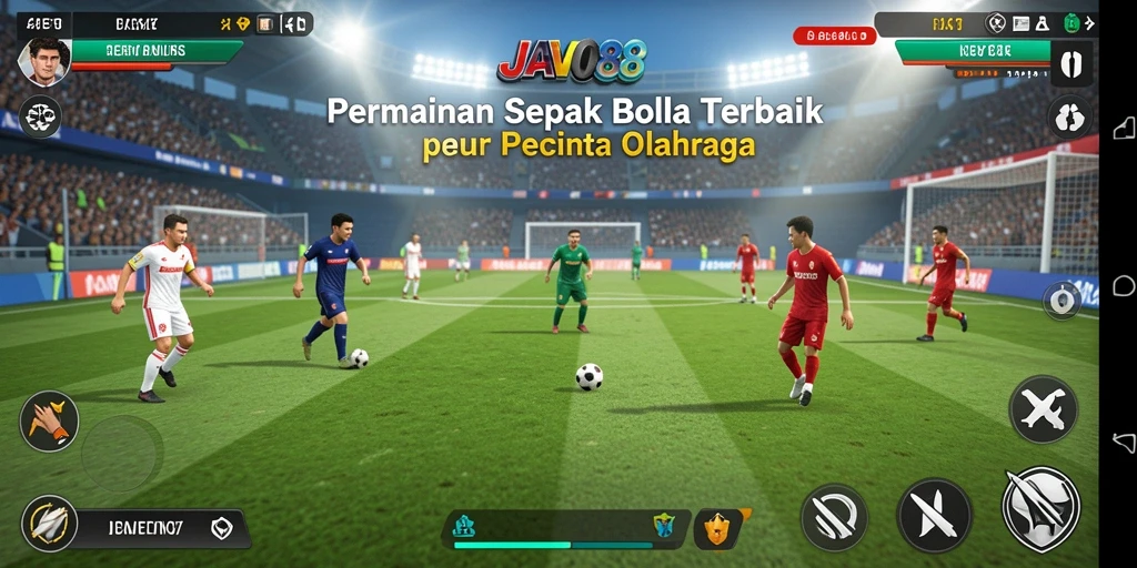 Tampilan gameplay <strong>JAVO88</strong> yang seru dalam pertandingan sepak bola.