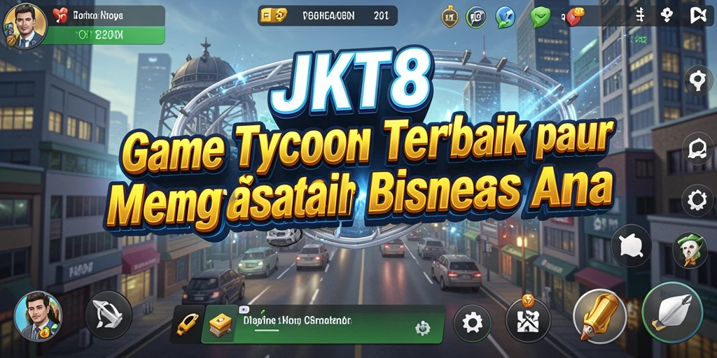 Tangkapan layar gameplay JKT8 yang menunjukkan berbagai aspek Tycoon.