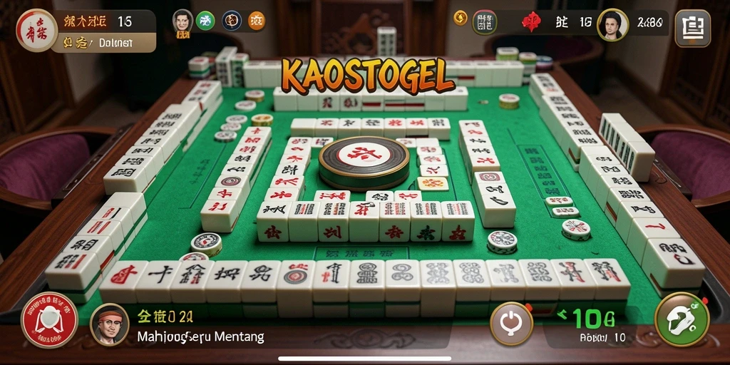 Screenshot KAOSTOGEL menunjukkan gameplay Mahjong yang seru.