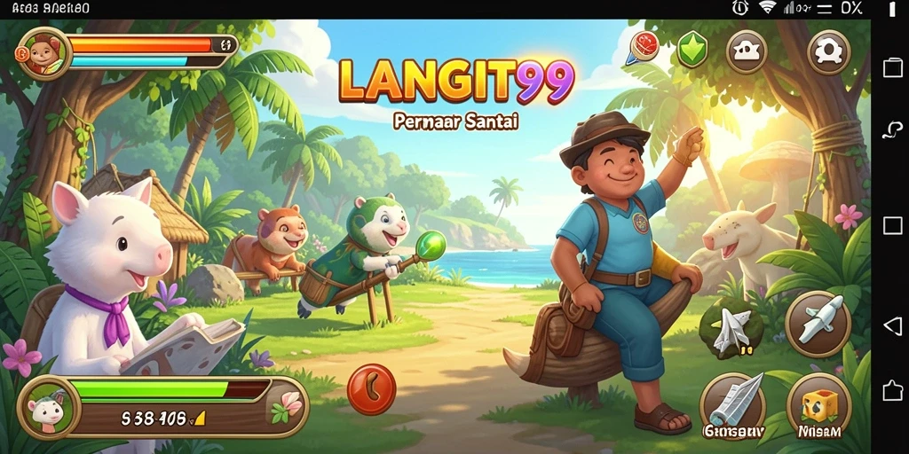 Tampilan gameplay LANGIT99 yang ceria dan penuh warna.