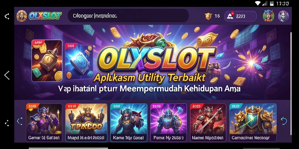 Tampilan utama OLXSLOT menampilkan berbagai fitur utilitas interaktif.