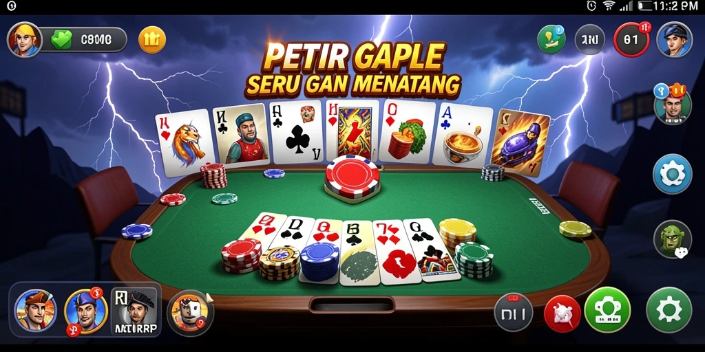 Tampilan gameplay seru dari game Gaple PETIRRP.