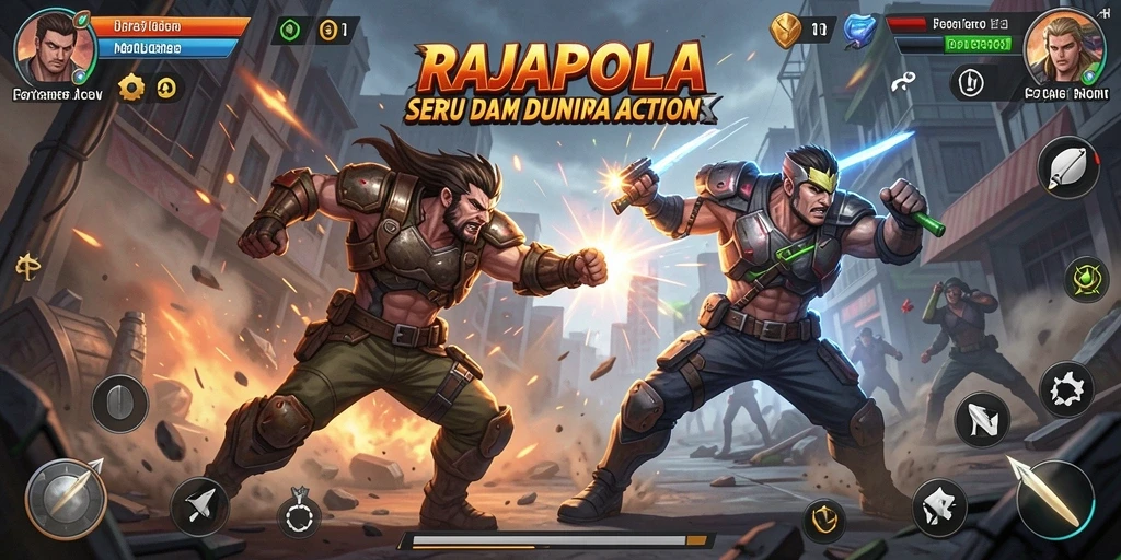 Screenshot utama RAJAPOLA menampilkan gameplay pertarungan aksi yang mendebarkan.
