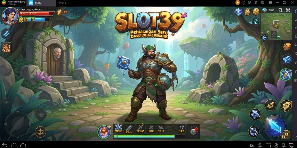 Tangkapan layar menunjukkan karakter yang bertarung dalam pertempuran epik di SLOT39.