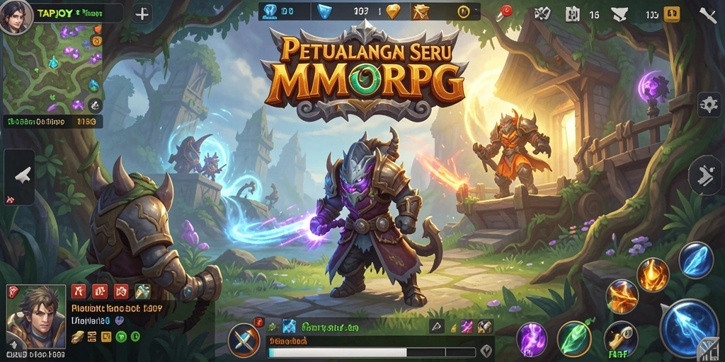 Menampilkan aksi seru dalam dunia MMO TAPJOY.
