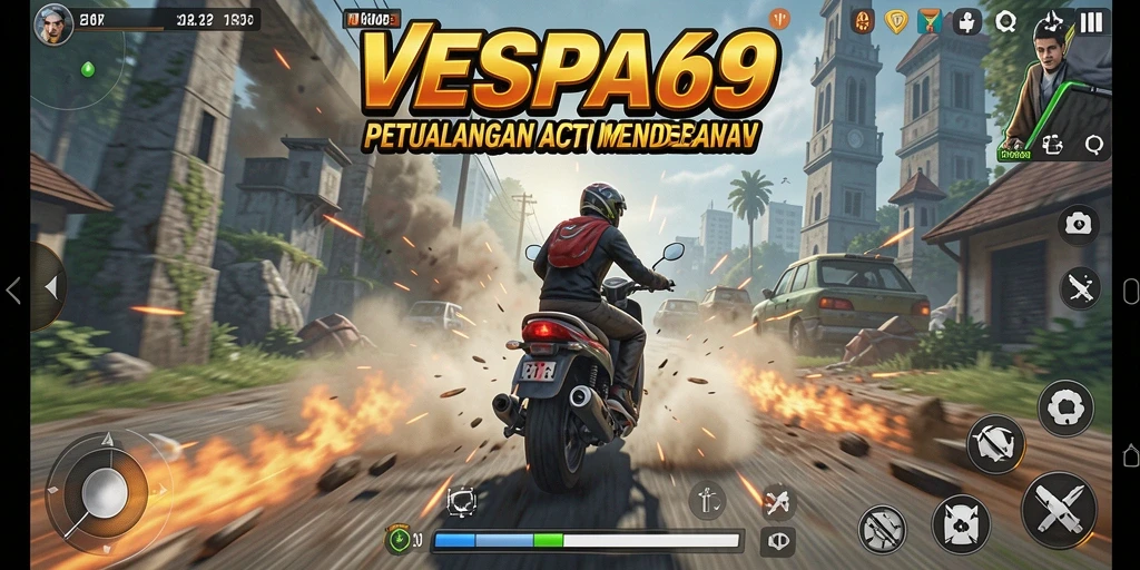 Gambaran gameplay seru dari VESPA69 yang penuh aksi.