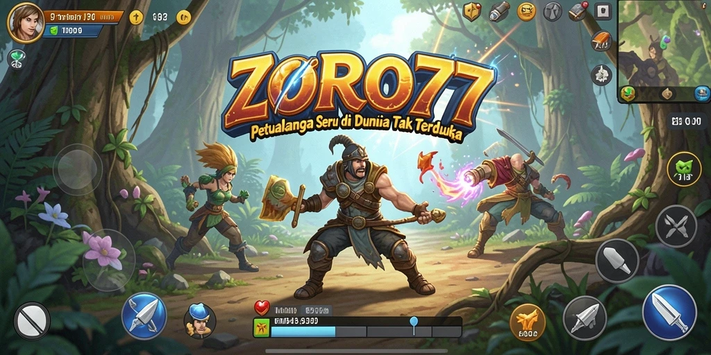 Menampilkan gameplay seru dan tantangan di dunia ZORO77.